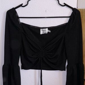 Princess Polly Black Ruched Top